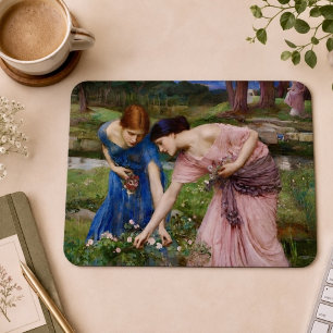 Tapis De Souris Jardin Romantique Vintage Femmes Préraphaélite