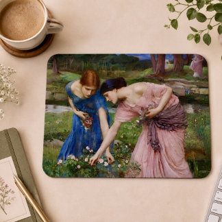 Tapis De Souris Jardin Romantique Vintage Femmes Préraphaélite