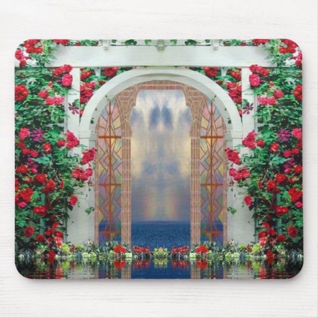 Tapis De Souris Jardin Rose enchanté Mousepad (Devant)