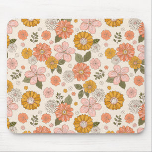Tapis De Souris Jardin rose et orange Motif