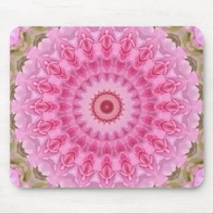 Tapis De Souris Jardin rose et vert fleuri Kaleidoscope