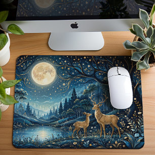 Tapis De Souris Jardin Zen Enchanté au Clair de Lune