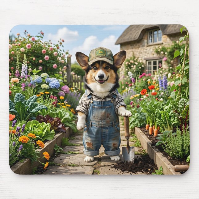Tapis De Souris Jardinier Corgi (Devant)