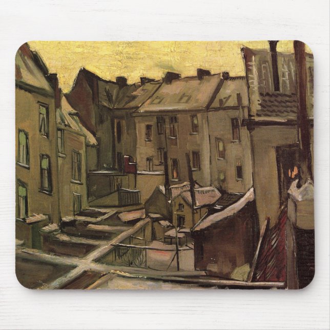 Tapis De Souris Jardins de vieilles maisons par Vincent van Gogh (Devant)