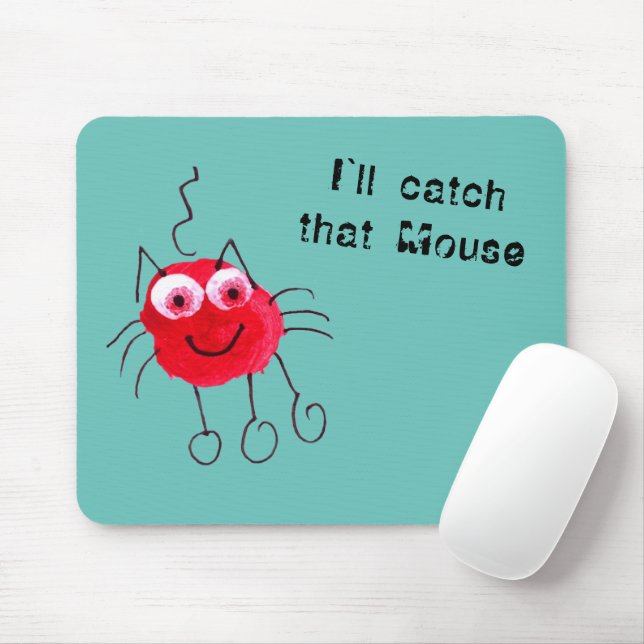 Tapis De Souris J'attraperai cette souris drôle de rousse (Avec souris)