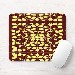 Tapis De Souris Jaune et marron floral