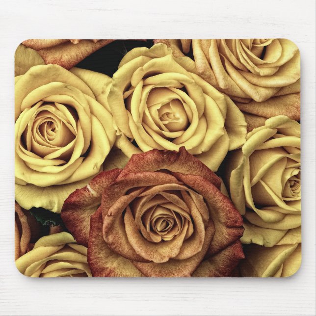 Tapis De Souris jaune et rouge rose (Devant)