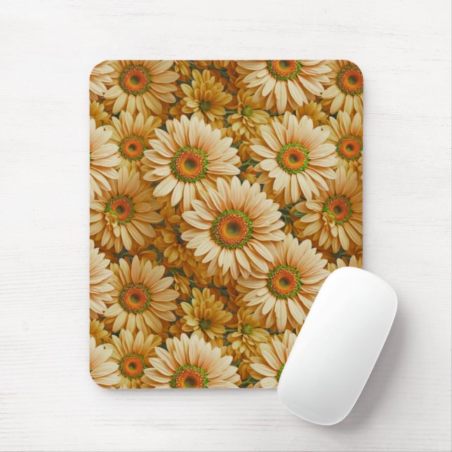 Tapis De Souris Jaune floral jaune tournesol jaunes marguerites (Avec souris)