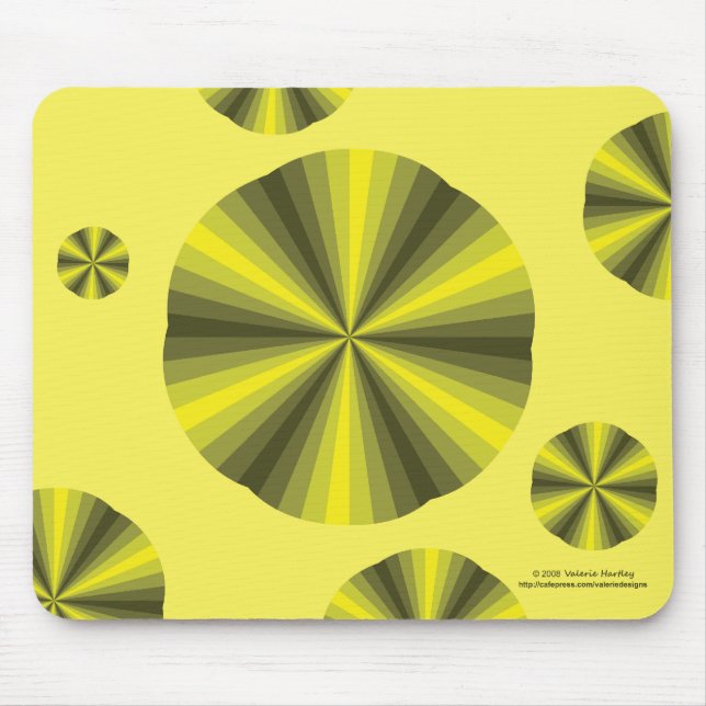 Tapis de souris jaune illusion d'optique (Devant)