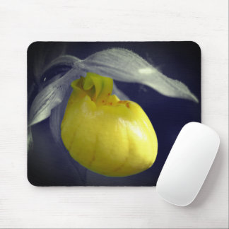 Tapis De Souris Jaune Lady Slipper Orchidée Fleur Partielle Couleu