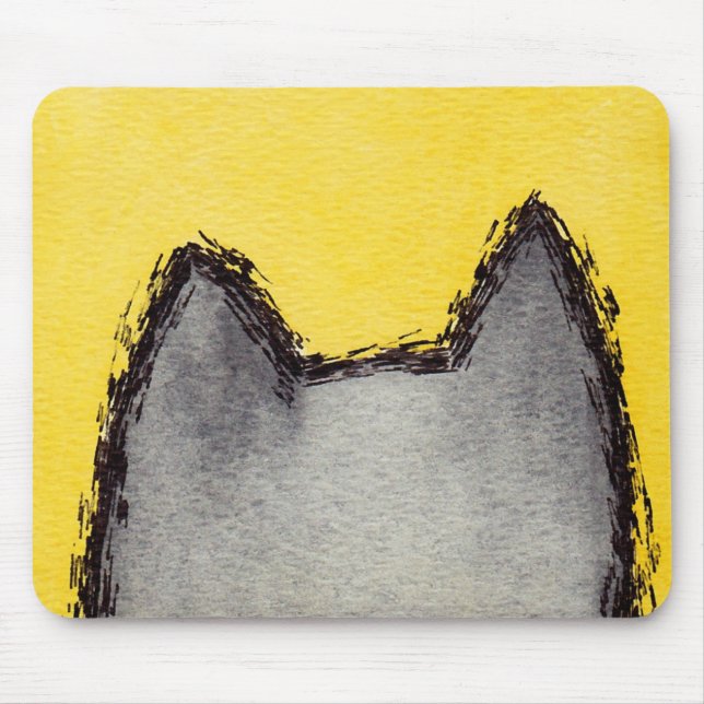 Tapis De Souris Jaune Mousepad de minou d'art de bruit (Devant)
