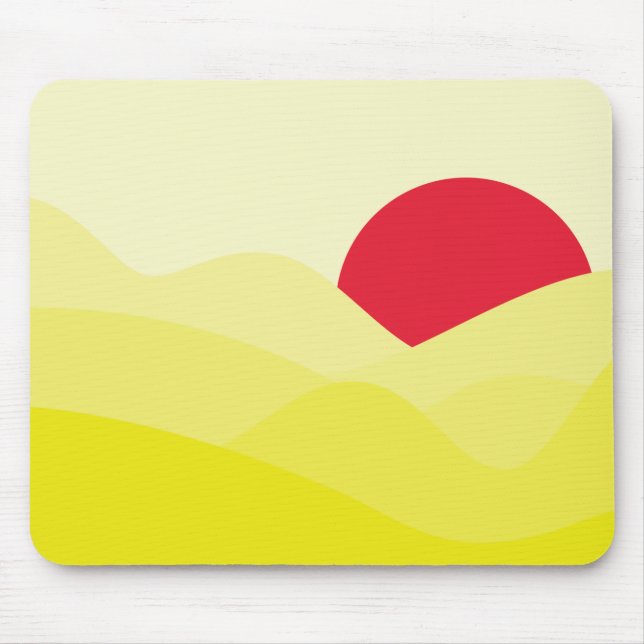 Tapis De Souris Jaune soleil minimaliste (Devant)