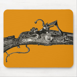 Tapis De Souris Jaune vintage de Mousepad d'arme à feu de fusil de