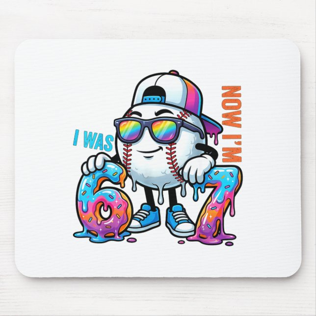 Tapis De Souris J'avais 6 ans j'ai 7 ans anniversaire baseball gar (Devant)