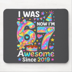 Tapis De Souris J'avais 6 ans maintenant j'ai 7 ans Tie Dye Annive