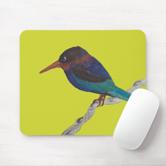 Tapis De Souris Javan Kingfisher sur une carte souris (Avec souris)