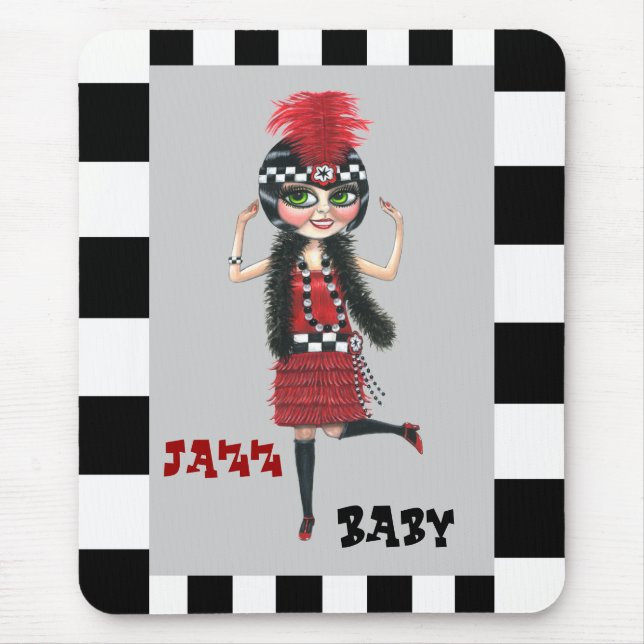 Tapis De Souris Jazz Baby Roaring '20s Flapper Mousepad (Devant)