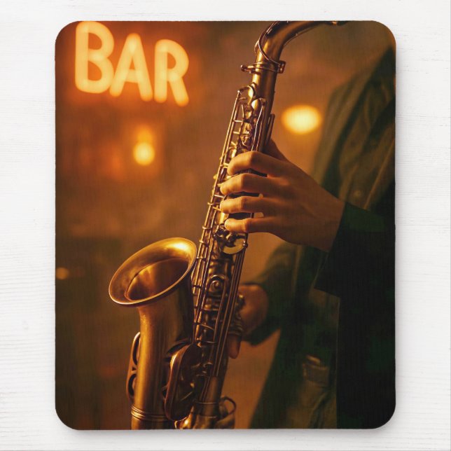 Tapis De Souris Jazz sous les lumières du bar (Devant)