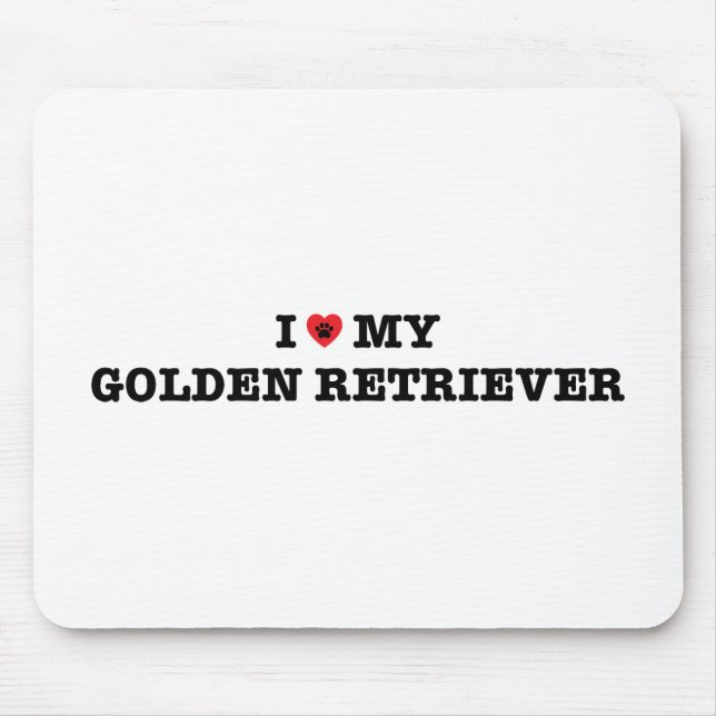 Tapis De Souris J'Coeur Mon Golden Retriever Mousepad (Devant)