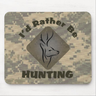 Tapis De Souris Je chasserais plutôt le logo de Camo de cerfs