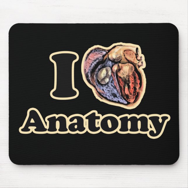 Tapis De Souris Je coeur Anatomie Science Super Geek Enseignant (Devant)