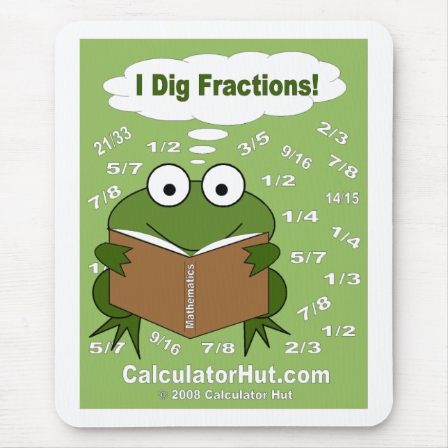 Tapis De Souris Je creuse des maths Mousepad de fractions (Devant)
