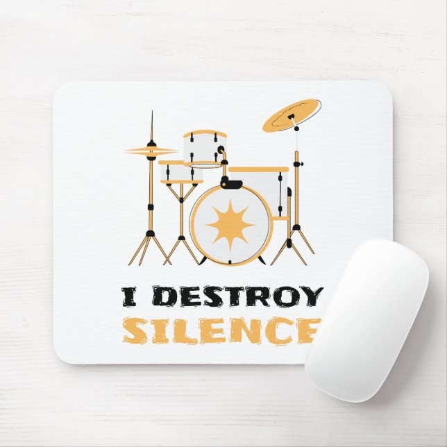Tapis De Souris Je Détruis Silence Funny Drummer (Avec souris)