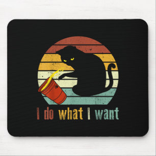 Tapis De Souris Je Fais Ce Que Je Veux Chat Café Chat Noir Tasse R