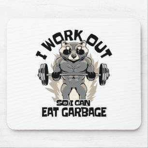 Tapis De Souris Je fais du sport pour pouvoir manger des déchets F