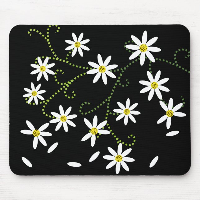 Tapis De Souris Je fais la marguerite. Il m'aime Mousepad (Devant)
