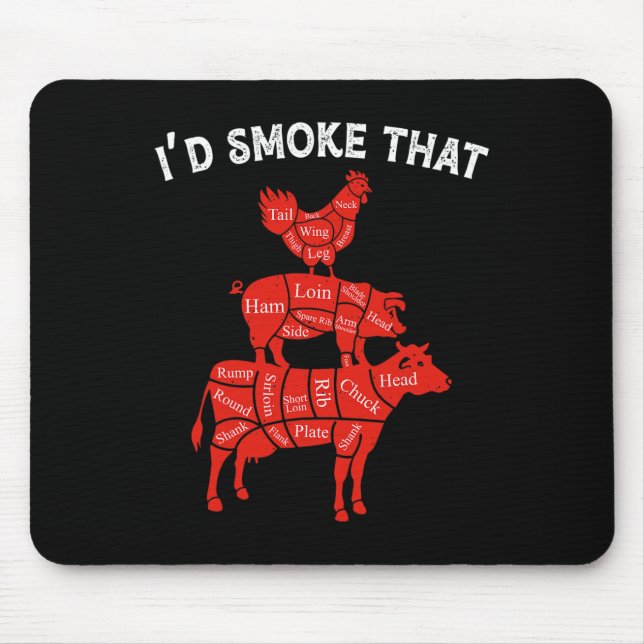 Tapis De Souris Je fumerais que Fumer Barbecue Barbecue Lover Gril (Devant)