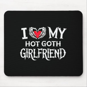 Tapis De Souris Je J'aime Ma Copine Goth Chaude Squelette Main Cœu