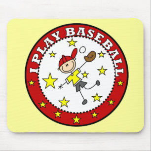 Tapis de souris Je joue au baseball homme