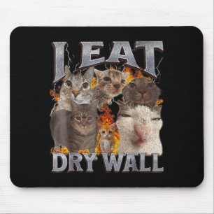 Tapis De Souris Je mange de la cloison sèche Mème de chat drôle Gr