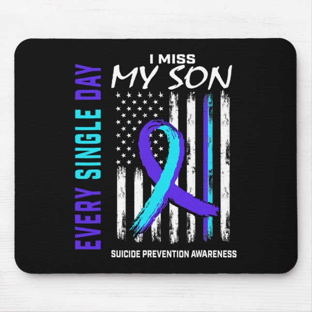 Tapis De Souris Je Manque Mon Fils Sensibilisation À La Prévention (Devant)
