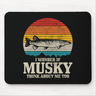 Tapis De Souris Je me demande si Musky pense à moi Vintage drôle d