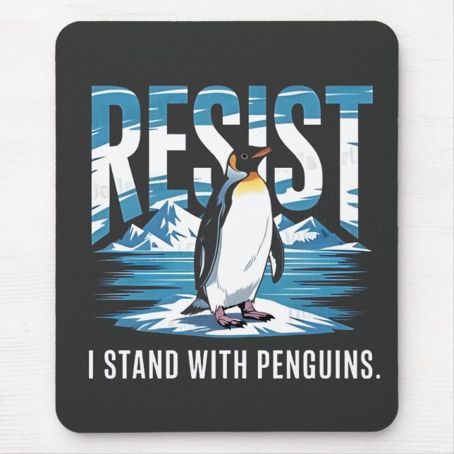 Tapis De Souris Je me mets debout avec les pingouins (Devant)