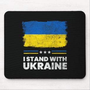 Tapis De Souris Je me tiens avec le drapeau de l'Ukraine - Drapeau