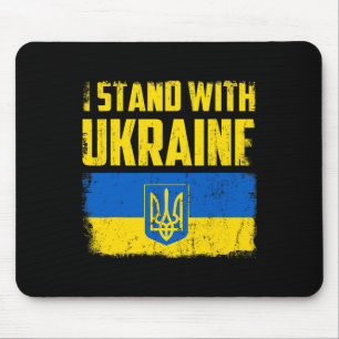 Tapis De Souris Je me tiens avec le drapeau ukrainien d'Ukraine vi