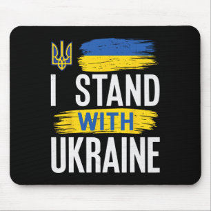 Tapis De Souris Je me tiens avec le drapeau ukrainien patriotique