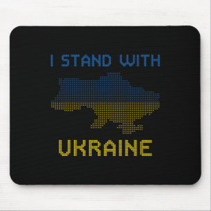 Tapis De Souris Je me tiens avec le maillot de l'Ukraine Carte de