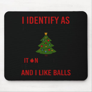 Tapis De Souris Je m'identifie comme un lot de sapins de Noël à l'