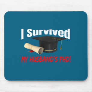 Tapis De Souris Je Mon Mari Survivant Chapeau Diplôme de Doctorat