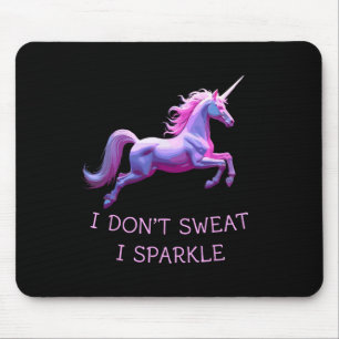 Tapis De Souris Je ne transpire pas Unicorn Humour Drôle Gym Tee e
