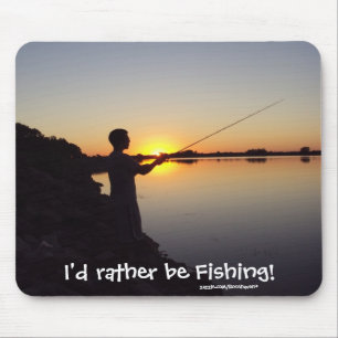 Tapis De Souris Je pêcherais plutôt ! Coucher du soleil Mousepad