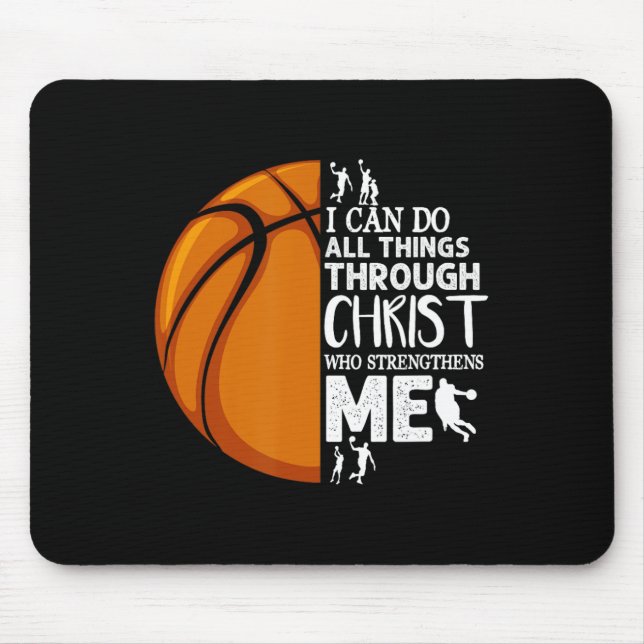 Tapis De Souris Je Peux Faire Tout Par Christ Basketball Chri (Devant)