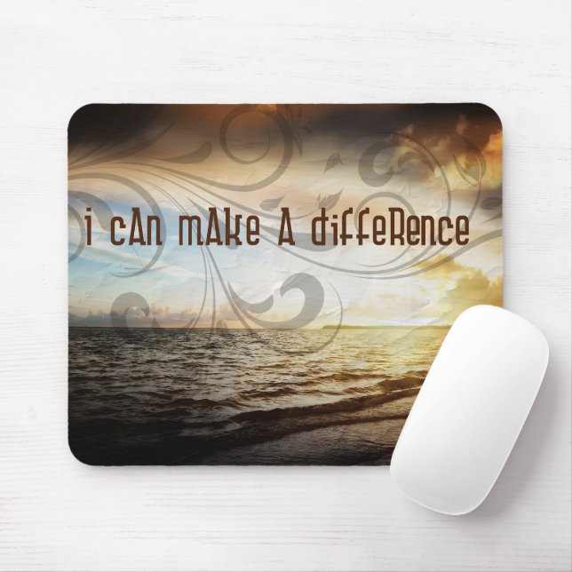 Tapis De Souris "Je peux faire une différence" Motivation Affirmat (Avec souris)
