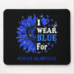 Tapis De Souris Je porte Blue Twinkle Heart Sunflower Ataxia Award