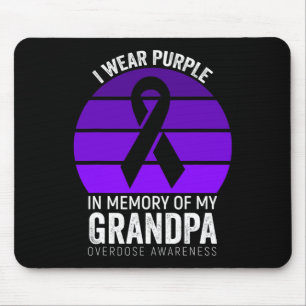 Tapis De Souris Je Porte Conscience De L'Overdose Violet De L'Arbr