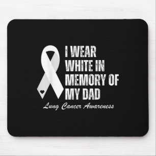 Tapis De Souris Je Porte Du Blanc En Mémoire De Mon Père Cancer Du